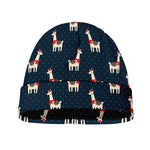 Santa Claus Llama Xmas Pattern Print Beanie