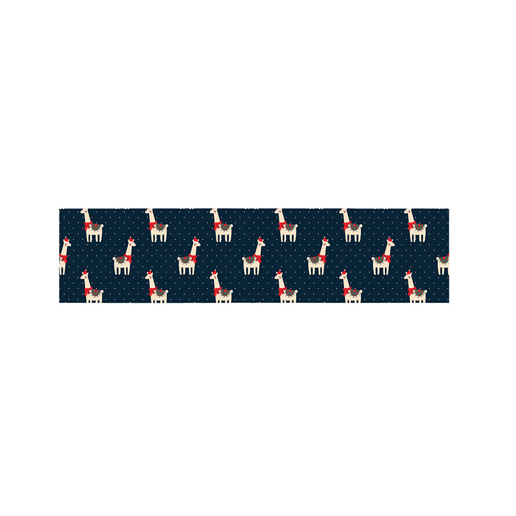 Santa Claus Llama Xmas Pattern Print Bed Runner
