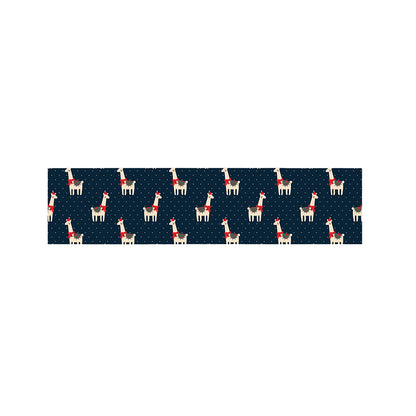 Santa Claus Llama Xmas Pattern Print Bed Runner