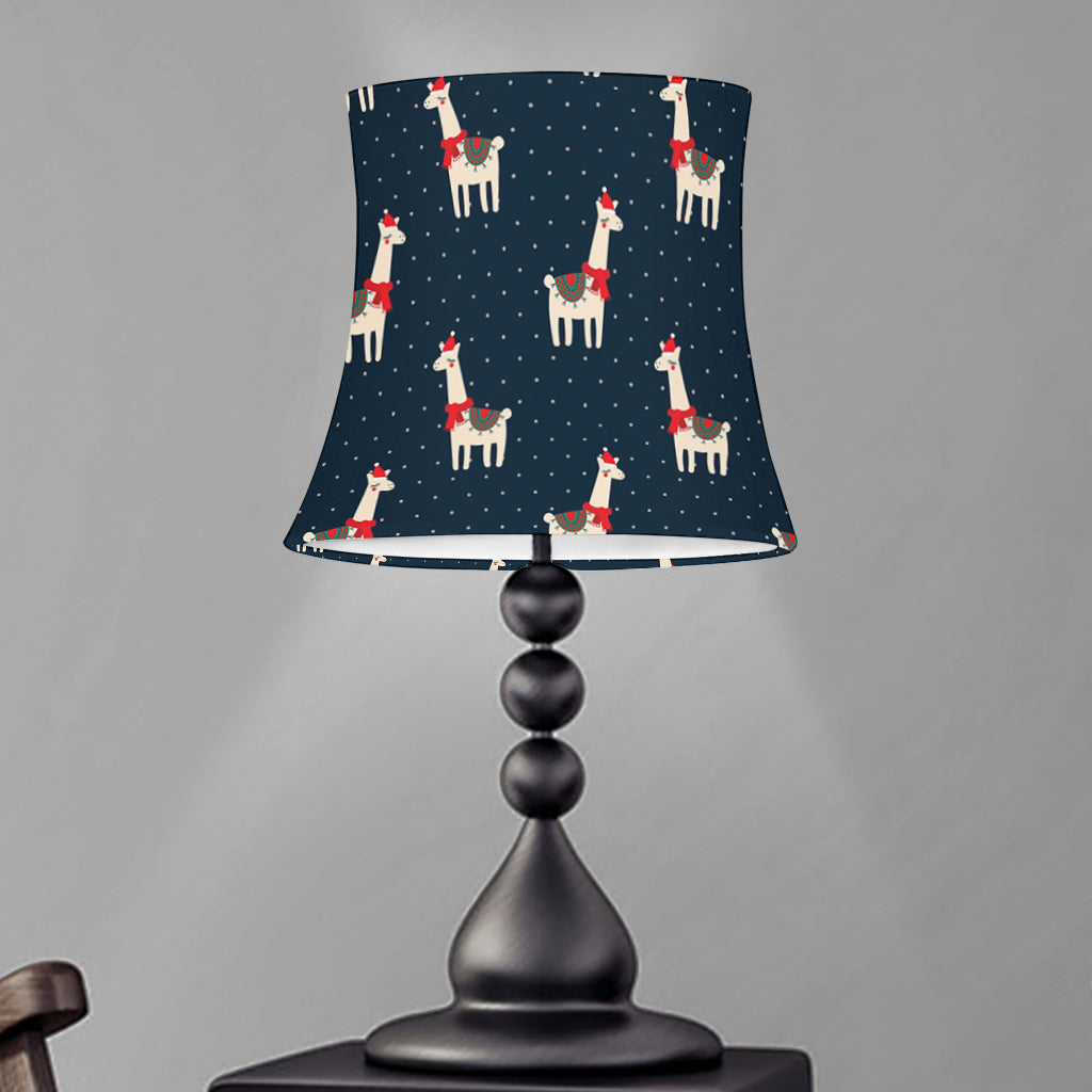 Santa Claus Llama Xmas Pattern Print Bell Lamp Shade