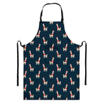 Santa Claus Llama Xmas Pattern Print Bib Apron With Pocket