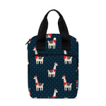 Santa Claus Llama Xmas Pattern Print Bible Tote Bag