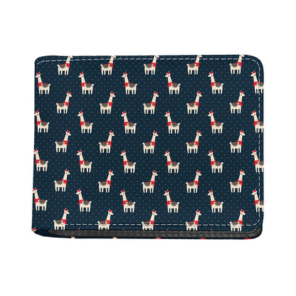 Santa Claus Llama Xmas Pattern Print Bifold Wallet