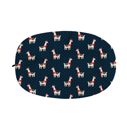 Santa Claus Llama Xmas Pattern Print Car Side Mirror Covers