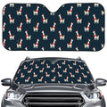Santa Claus Llama Xmas Pattern Print Car Windshield Sun Shade
