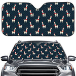 Santa Claus Llama Xmas Pattern Print Car Windshield Sun Shade