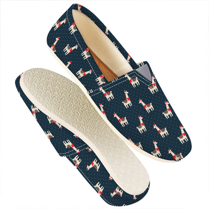 Santa Claus Llama Xmas Pattern Print Casual Shoes