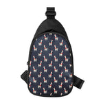 Santa Claus Llama Xmas Pattern Print Chest Bag