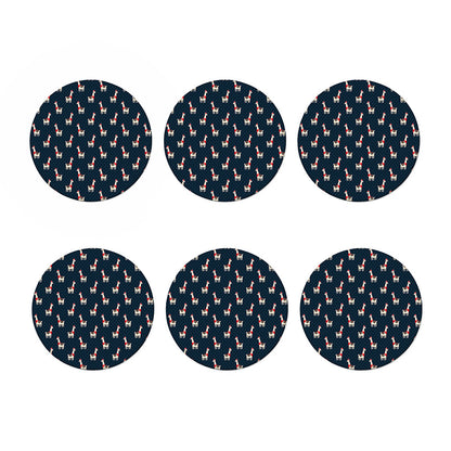 Santa Claus Llama Xmas Pattern Print Coaster Set