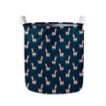 Santa Claus Llama Xmas Pattern Print Collapsible Laundry Basket
