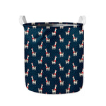 Santa Claus Llama Xmas Pattern Print Collapsible Laundry Basket