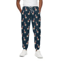 Santa Claus Llama Xmas Pattern Print Cotton Sweatpants