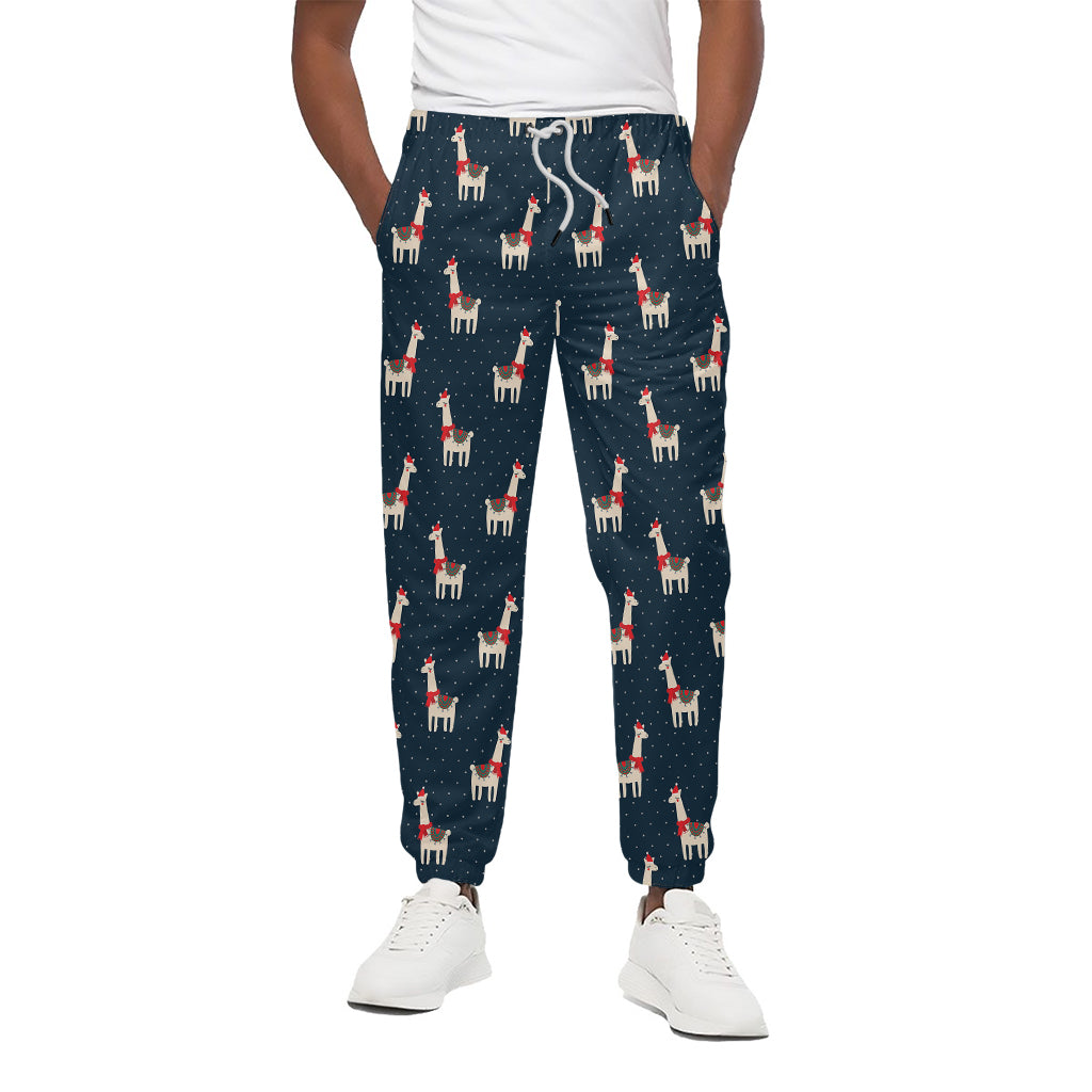 Santa Claus Llama Xmas Pattern Print Cotton Pants