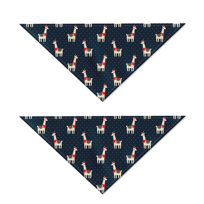 Santa Claus Llama Xmas Pattern Print Dog Bandana