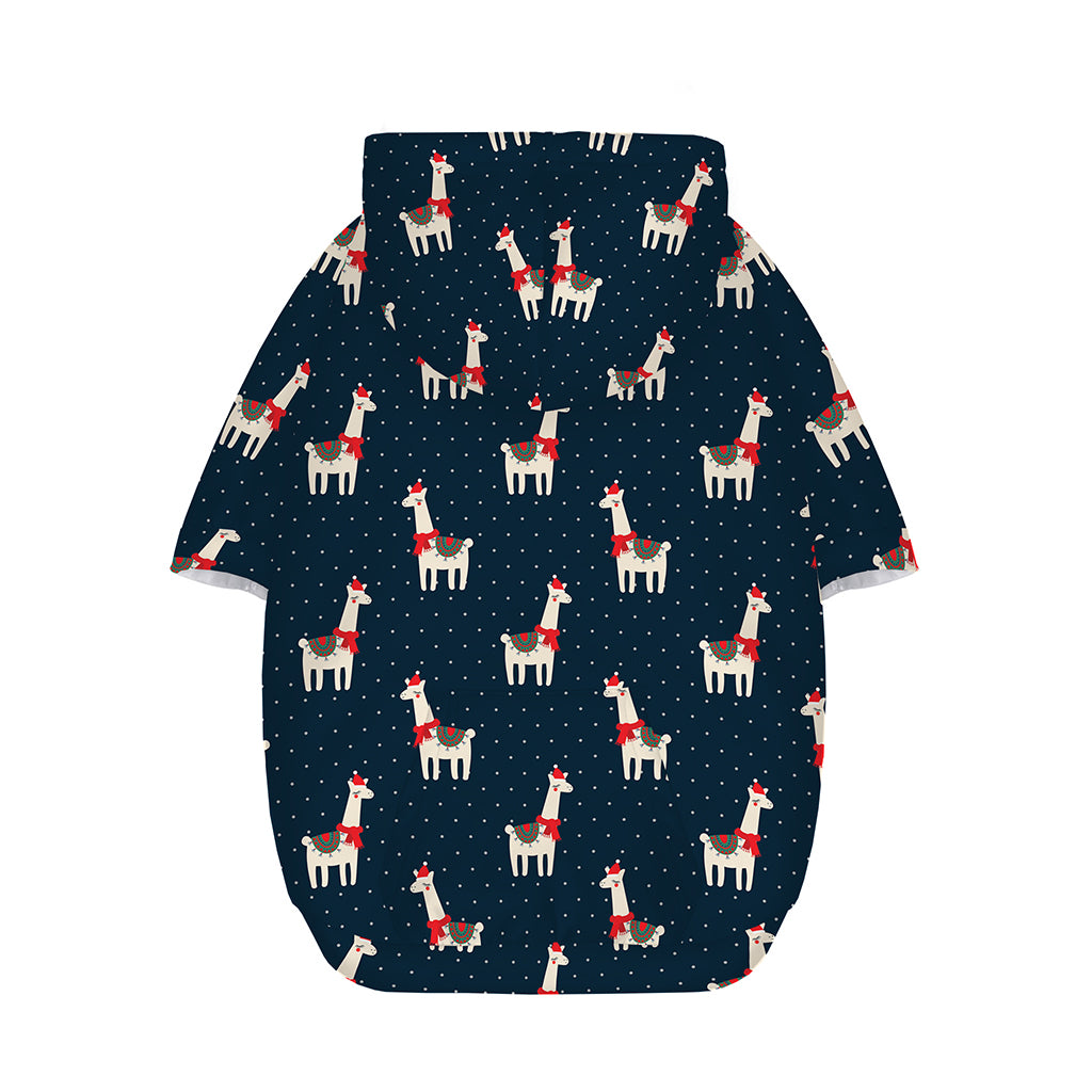 Santa Claus Llama Xmas Pattern Print Dog Zip Up Hoodie