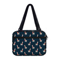 Santa Claus Llama Xmas Pattern Print Double Strap Bible Bag