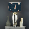 Santa Claus Llama Xmas Pattern Print Drum Lamp Shade