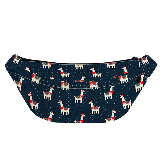 Santa Claus Llama Xmas Pattern Print Fanny Pack