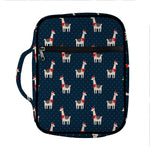 Santa Claus Llama Xmas Pattern Print Front Pocket Bible Bag