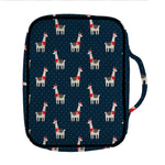 Santa Claus Llama Xmas Pattern Print Front Pocket Bible Bag