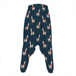 Santa Claus Llama Xmas Pattern Print Hammer Pants