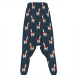 Santa Claus Llama Xmas Pattern Print Hammer Pants