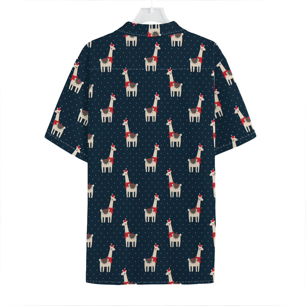Santa Claus Llama Xmas Pattern Print Hawaiian Shirt