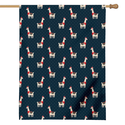 Santa Claus Llama Xmas Pattern Print House Flag