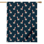Santa Claus Llama Xmas Pattern Print House Flag