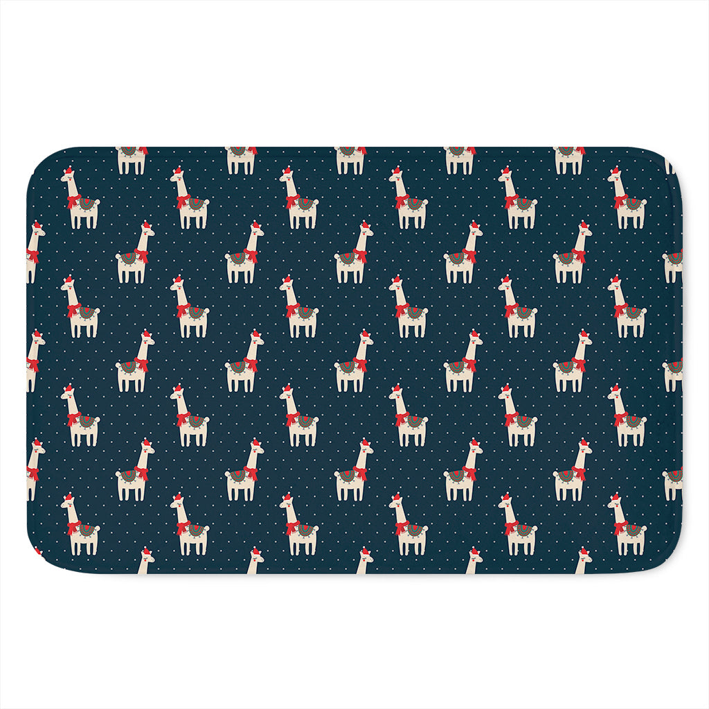 Santa Claus Llama Xmas Pattern Print Indoor Door Mat
