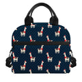Santa Claus Llama Xmas Pattern Print Insulated Lunch Bag