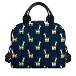 Santa Claus Llama Xmas Pattern Print Insulated Lunch Bag