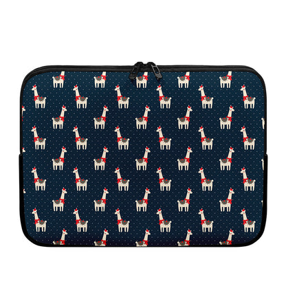 Santa Claus Llama Xmas Pattern Print Laptop Sleeve