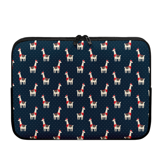 Santa Claus Llama Xmas Pattern Print Laptop Sleeve