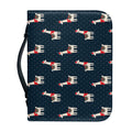 Santa Claus Llama Xmas Pattern Print Leather Bible Cover