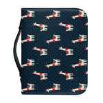 Santa Claus Llama Xmas Pattern Print Leather Bible Cover