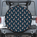 Santa Claus Llama Xmas Pattern Print Leather Spare Tire Cover
