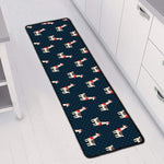 Santa Claus Llama Xmas Pattern Print Long Kitchen Mat