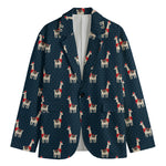 Santa Claus Llama Xmas Pattern Print Men's Blazer