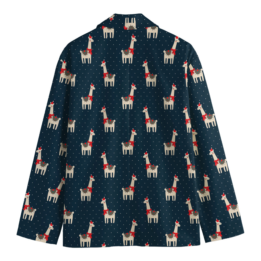 Santa Claus Llama Xmas Pattern Print Men's Blazer