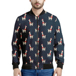 Santa Claus Llama Xmas Pattern Print Men's Bomber Jacket