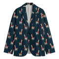 Santa Claus Llama Xmas Pattern Print Men's Cotton Blazer