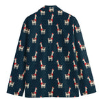 Santa Claus Llama Xmas Pattern Print Men's Cotton Blazer