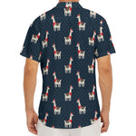 Santa Claus Llama Xmas Pattern Print Men's Deep V-Neck Shirt