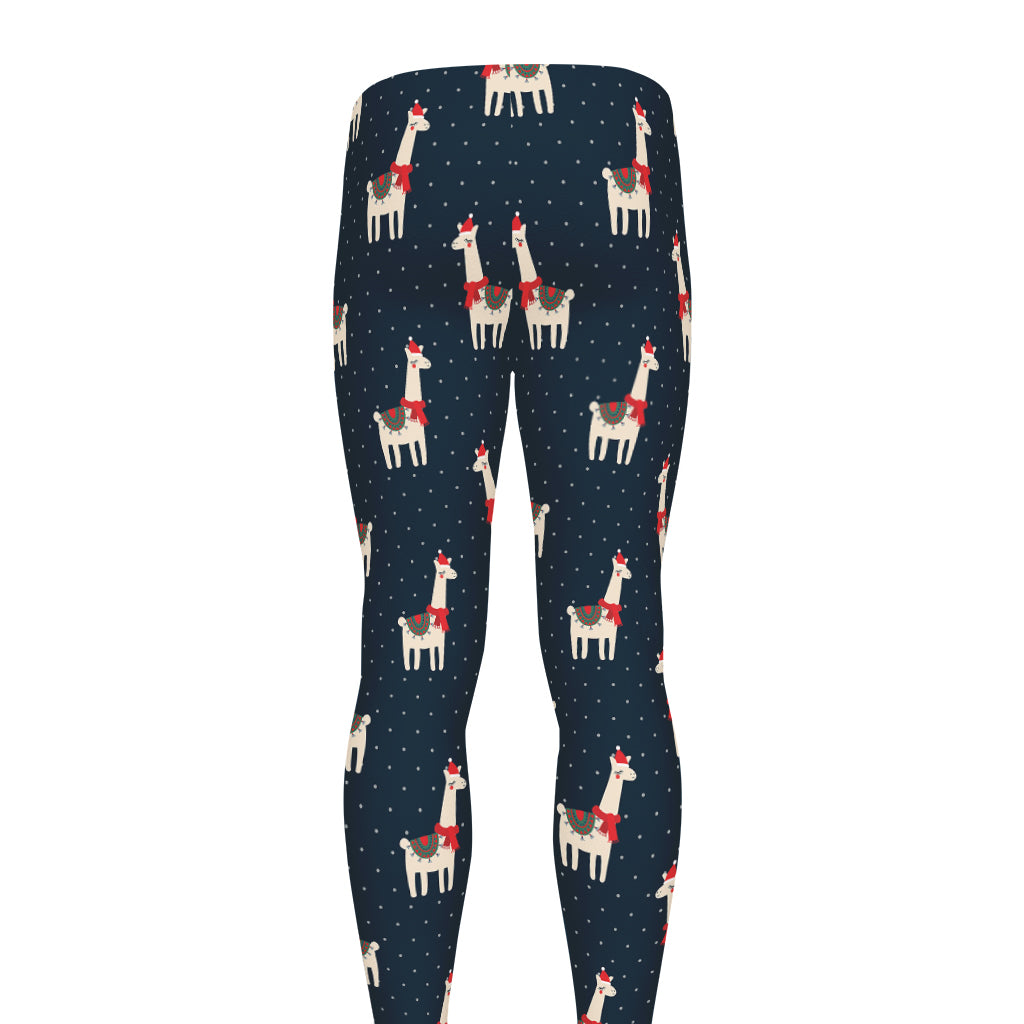 Santa Claus Llama Xmas Pattern Print Men's leggings