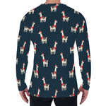 Santa Claus Llama Xmas Pattern Print Men's Long Sleeve T-Shirt