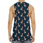 Santa Claus Llama Xmas Pattern Print Men's Muscle Tank Top