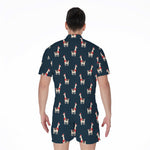 Santa Claus Llama Xmas Pattern Print Men's Rompers