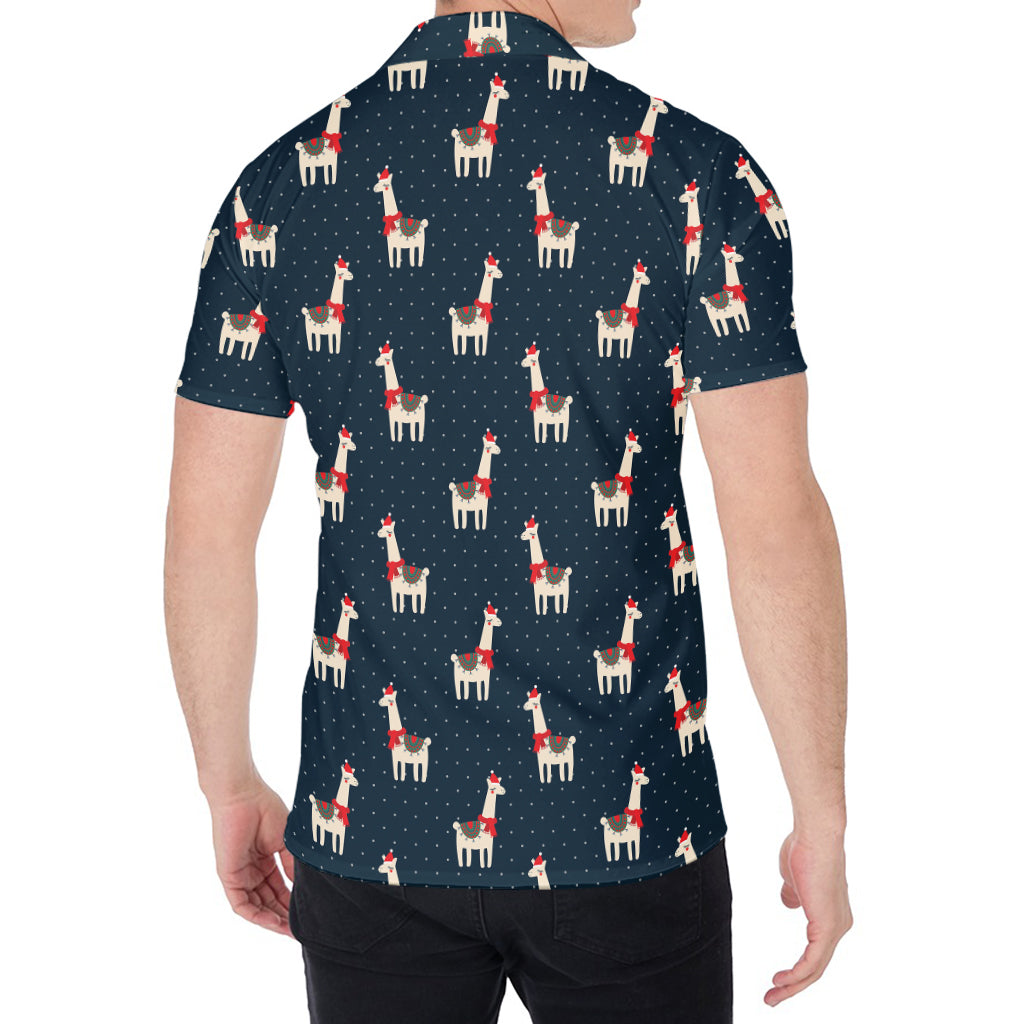 Santa Claus Llama Xmas Pattern Print Men's Shirt