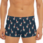 Santa Claus Llama Xmas Pattern Print Men's Short Boxer Briefs